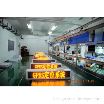 P6 Yellow Color Programmable Taxi Cab Top Scrolling LED Sign